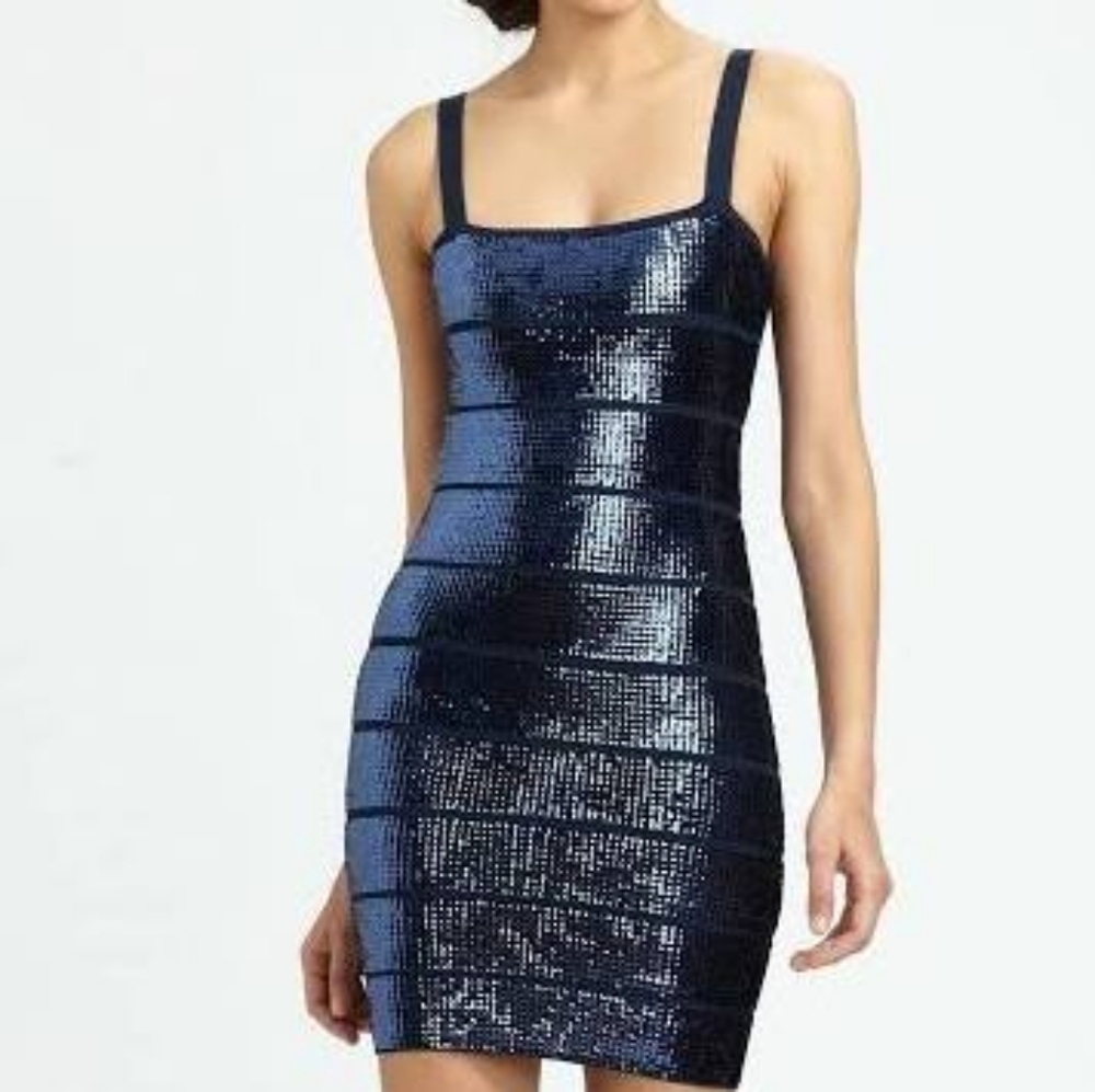 Bcbg sequin knit bandage mini dress